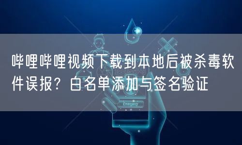哔哩哔哩视频下载到本地后被杀毒软件误报？白名单添加与签名验证